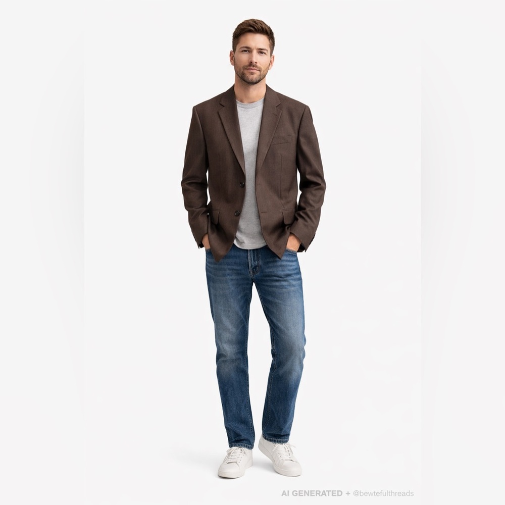 Banana Republic 40R Brown Wool Blazer Tailored Classic